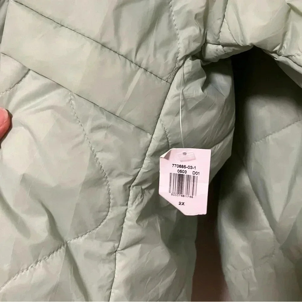 NWT  Old Navy Mint quilted kangaroo pocket light jacket - Picture 8 of 10